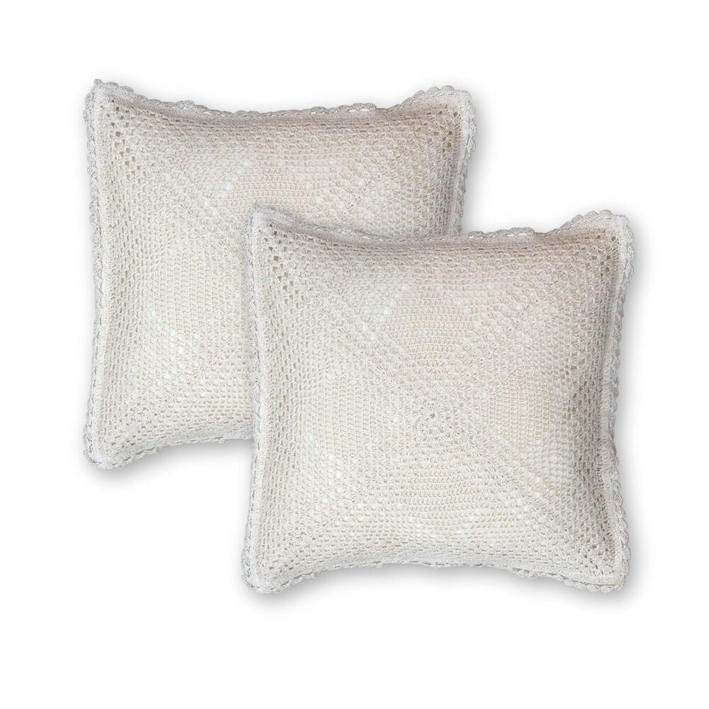 6627 Boho Throw Pillow Covers - Pack of 2 Decorative Crochet Cushion covers